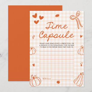 Herfst Pompoen Baby Shower Tijd Capsule Spel Kaart