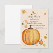 Herfst Pompoen Baby shower uitnodiging (Voorkant / Achterkant)