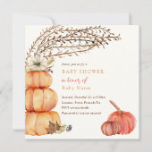 Herfst pompoen baby shower uitnodiging (Voorkant)