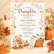 Herfst Pompoen Baby Shower Uitnodiging