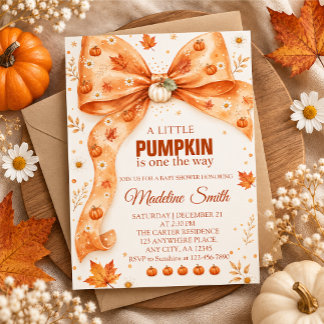 Herfst Pompoen Baby Shower Uitnodiging