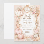 Herfst pompoen baby shower uitnodiging (Voorkant / Achterkant)