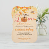 herfst pompoen baby shower uitnodiging rustiek (Staand voorkant)