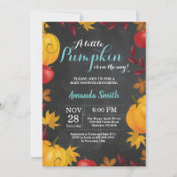 Herfst Pompoen Baby Shower uitnodiging Schoolbord