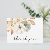 Herfst Pompoen Bedankkaart met Rustieke Uitstralin (Staand voorkant)