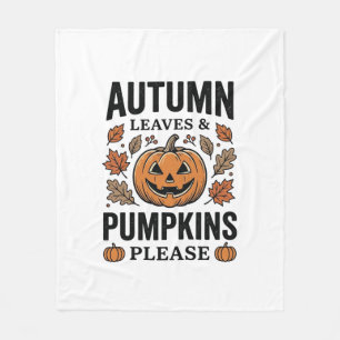 Herfst Pompoen Bladeren Pompoenen Alsjeblieft Vint Fleece Deken