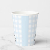Herfst pompoen blauw gingham papier cup papieren bekers (Rechts)