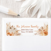 Herfst Pompoen Bloemen, Adres Etiket (Insitu)