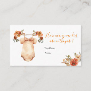 Herfst Pompoen Bloemen Babykleding Hoeveel Snoepje Informatiekaartje