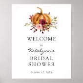 Herfst Pompoen Bloemen Bruids Bruiloft Welcome Bor Poster (Voorkant)