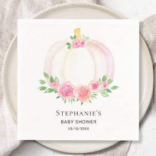 Herfst Pompoen Bloemen Meisje Baby shower Servet