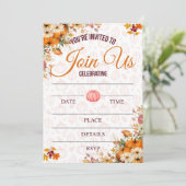 Herfst Pompoen Bloemige Uitnodiging (Staand voorkant)