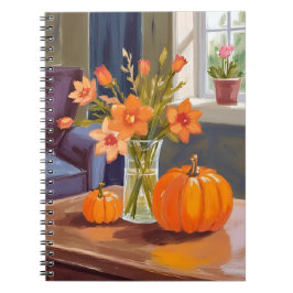 Herfst Pompoen Boeket | Oranje Bloemen Herfst Notitieboek