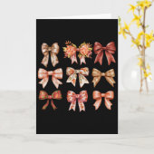 Herfst Pompoen Boog Coquette Herfstbladeren Thanks Kaart (Gele Bloem)