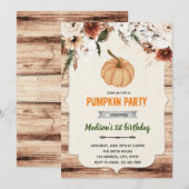 Herfst pompoen bos bad uitnodiging (Voorkant / Achterkant)