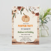 Herfst pompoen bos shower uitnodiging (Staand voorkant)