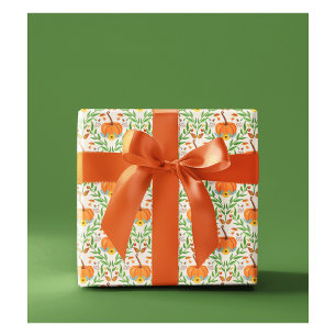Herfst Pompoen Botanisch Ontwerp Cadeaupapier