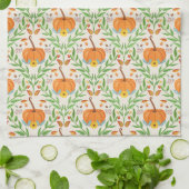 Herfst Pompoen Botanisch Ontwerp Theedoek (Gevouwen)