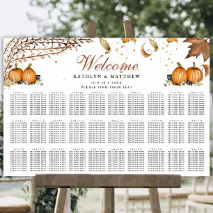 Herfst Pompoen Botanische Bruiloft 30 Tafel Zitpla Poster