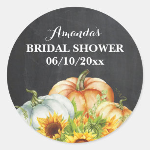 Herfst Pompoen Bruiloft Bruidsfeest Bedankt Klassi Ronde Sticker