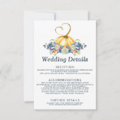 Herfst pompoen bruiloft details kaart (Voorkant)