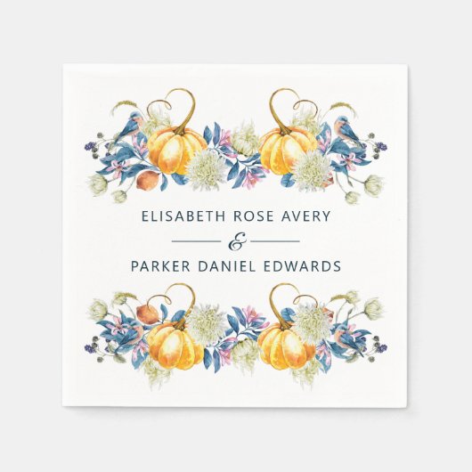 Herfst pompoen bruiloft op maat servet (Voorkant)