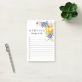 Herfst pompoen bruiloft te doen lijst post-it® notes (Kantoor)