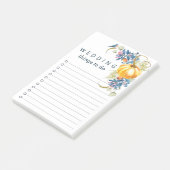 Herfst pompoen bruiloft te doen lijst post-it® notes (Schuin)