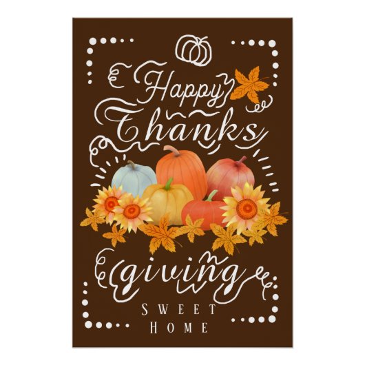 Herfst pompoen bruin perfect poster (Voorkant)