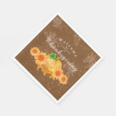 Herfst pompoen bruin servet (Hoek)