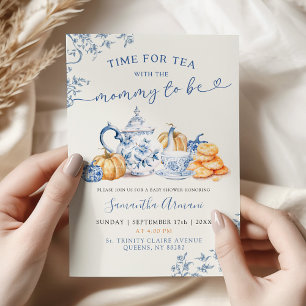 Herfst Pompoen Chinoiserie Baby Shower Theepartij Kaart