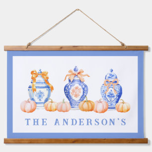 Herfst Pompoen Chinoiserie Ginger Jar Hangend Wandkleed