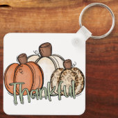 Herfst pompoen dankFul Simpel Sleutelhanger (Achterkant)