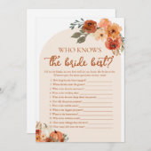 Herfst pompoen die weet dat de bruid beste bruids kaart (Voorkant / Achterkant)