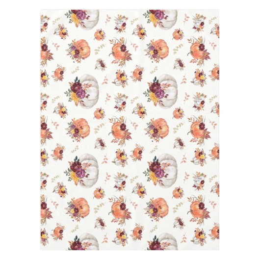 Herfst pompoen en bladeren tafelkleed (Voorkant)