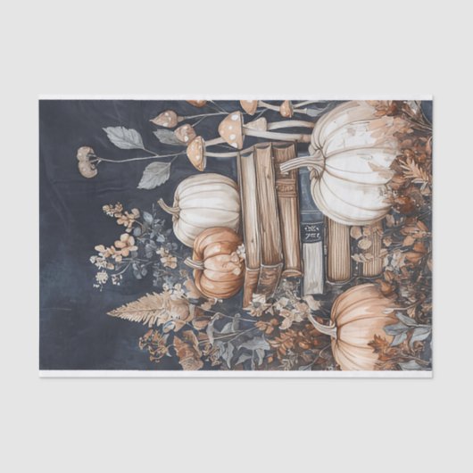 Herfst Pompoen en Bloemen Herfst Decoupage Tissuepapier (Voorkant)