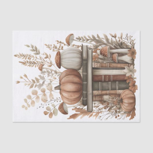 Herfst Pompoen en Bloemen Herfst Decoupage Tissuepapier (Voorkant)