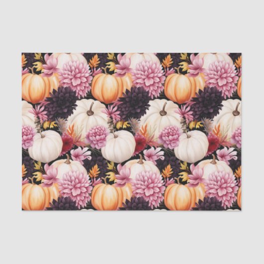 Herfst Pompoen en Bloemen Herfst Decoupage Tissuepapier (Voorkant)