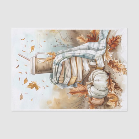 Herfst Pompoen en Bloemen Herfst Decoupage Tissuepapier (Voorkant)