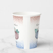 Herfst Pompoen Geslacht Onthullen roze blauwe glit Papieren Bekers (Rechts)