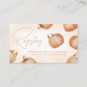 Herfst Pompoen Gift Registry Informatiekaartje (Voorkant)