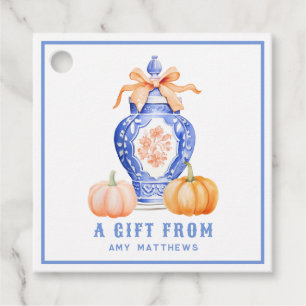 Herfst pompoen Ginger Jar gepersonaliseerd Bedankjes Labels