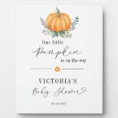 Herfst pompoen groen Baby shower welkom Fotoplaat (Voorkant)