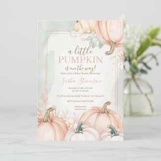 Herfst pompoen herfst baby shower kaart