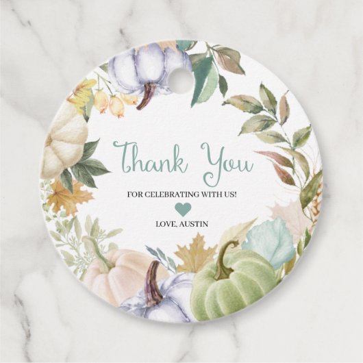 Herfst Pompoen Herfst Dank Je Favoriet Tag Bedankjes Labels (Voorkant)