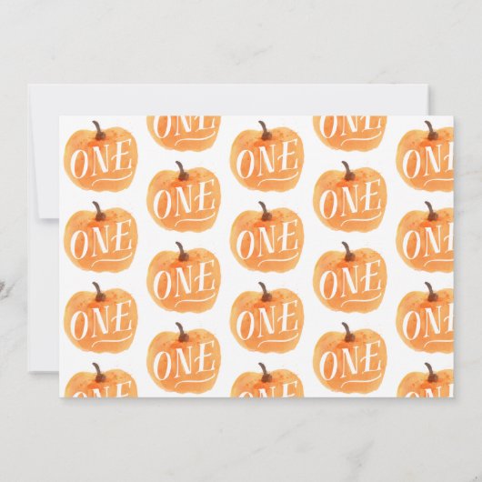 Herfst Pompoen Herfst Eerste Verjaardag Uitnodigin Kaart (Achterkant)