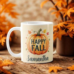 herfst pompoen herfst oranje waterverf koffiemok