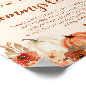 Herfst pompoen Hoe groot is haar buik Baby shower Poster (Hoek)