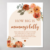 Herfst pompoen Hoe groot is haar buik Baby shower Poster (Voorkant)