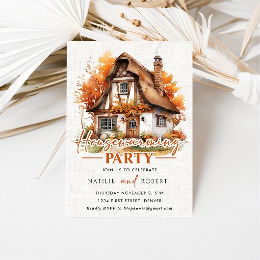Herfst Pompoen Housewarming Party Kaart